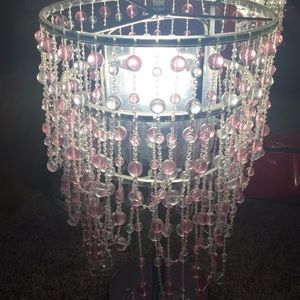 Pink string bead lamp